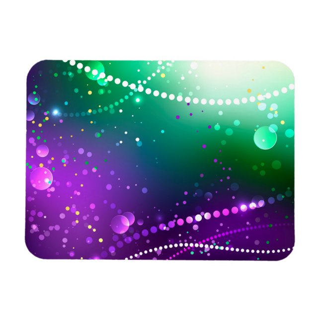 Mardi Gras Festive Lila Background Magnet (Horisontell)