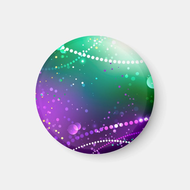 Mardi Gras Festive Lila Background Magnet (Framsidan)