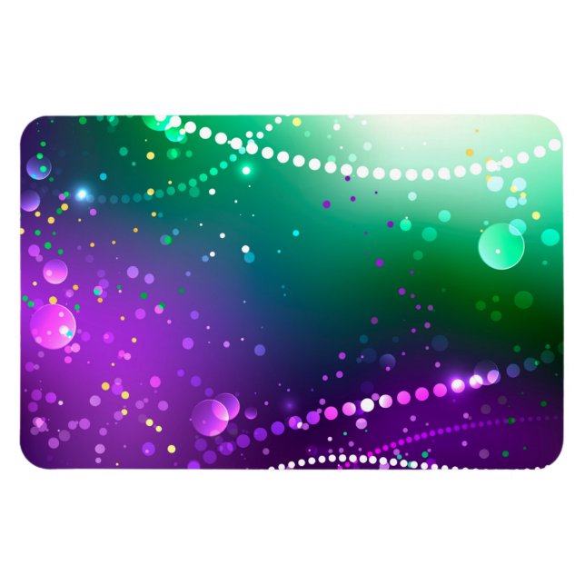 Mardi Gras Festive Lila Background Magnet (Horisontell)