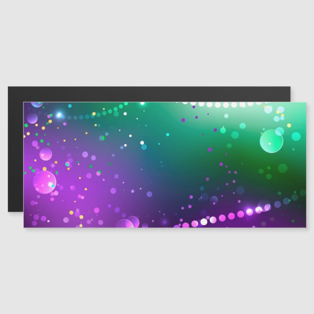 Mardi Gras Festive Lila Background Magnetisk Inbjudningskort (Fram/baksida)