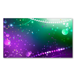Mardi Gras Festive Lila Background Magnetiska Visitkort