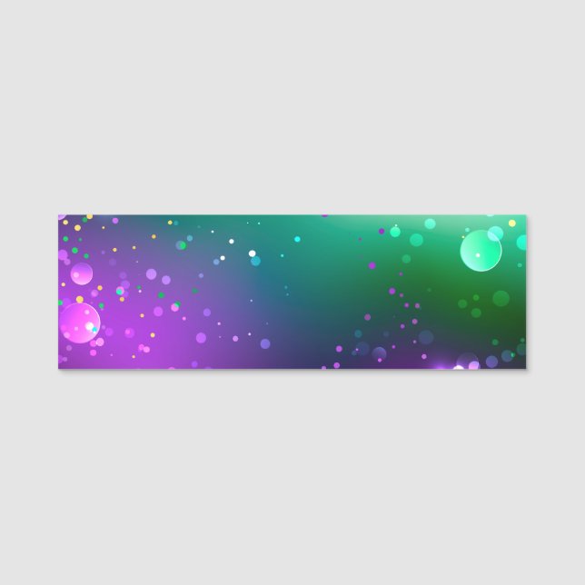 Mardi Gras Festive Lila Background Namnbricka (Framsida)