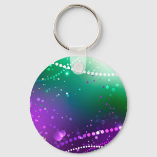 Mardi Gras Festive Lila Background Nyckelring