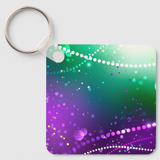 Mardi Gras Festive Lila Background Nyckelring (Framsida)