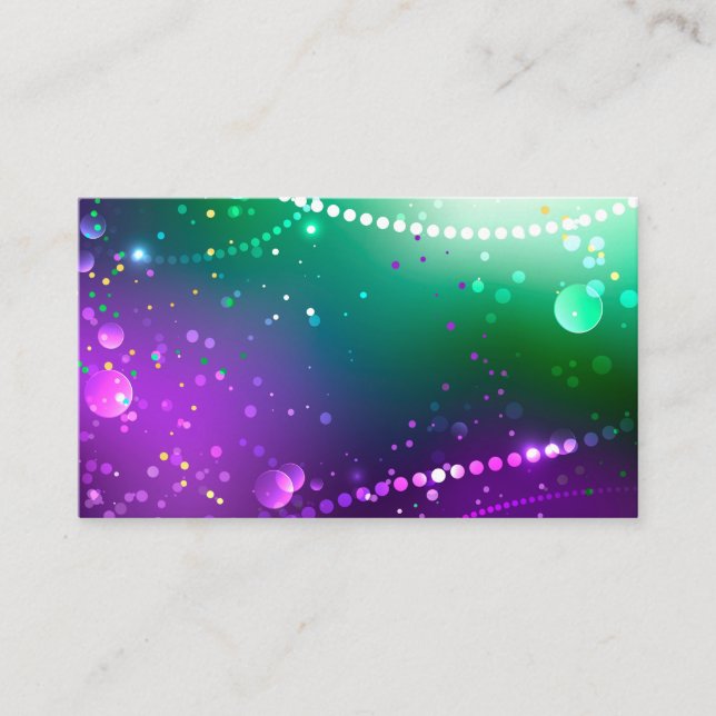 Mardi Gras Festive Lila Background Placeringskort (Framsida)