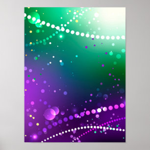 Mardi Gras Festive Lila Background Poster