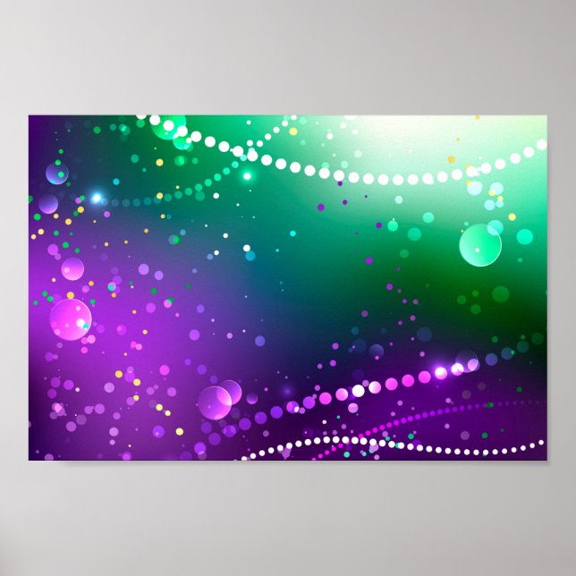 Mardi Gras Festive Lila Background Poster (Framsidan)
