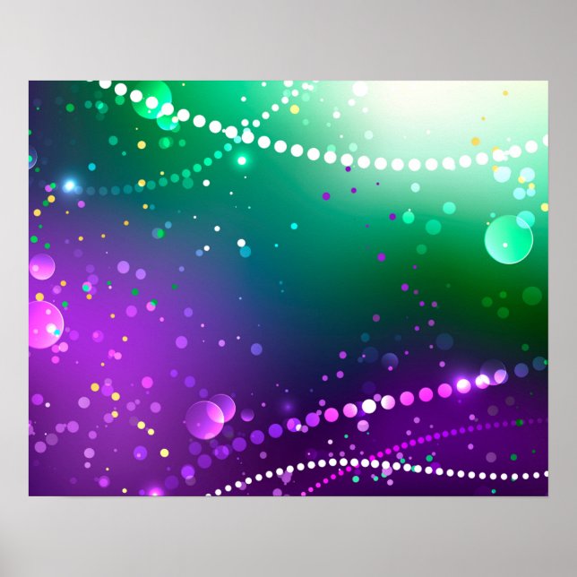 Mardi Gras Festive Lila Background Poster (Framsidan)