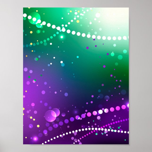 Mardi Gras Festive Lila Background Poster (Framsidan)