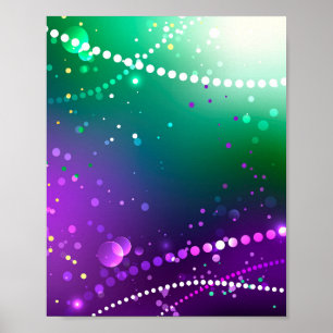 Mardi Gras Festive Lila Background Poster