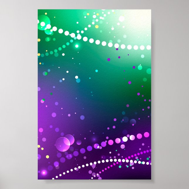 Mardi Gras Festive Lila Background Poster (Framsidan)