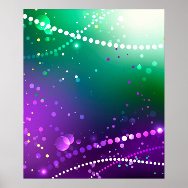 Mardi Gras Festive Lila Background Poster (Framsidan)