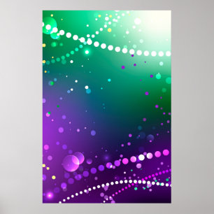 Mardi Gras Festive Lila Background Poster