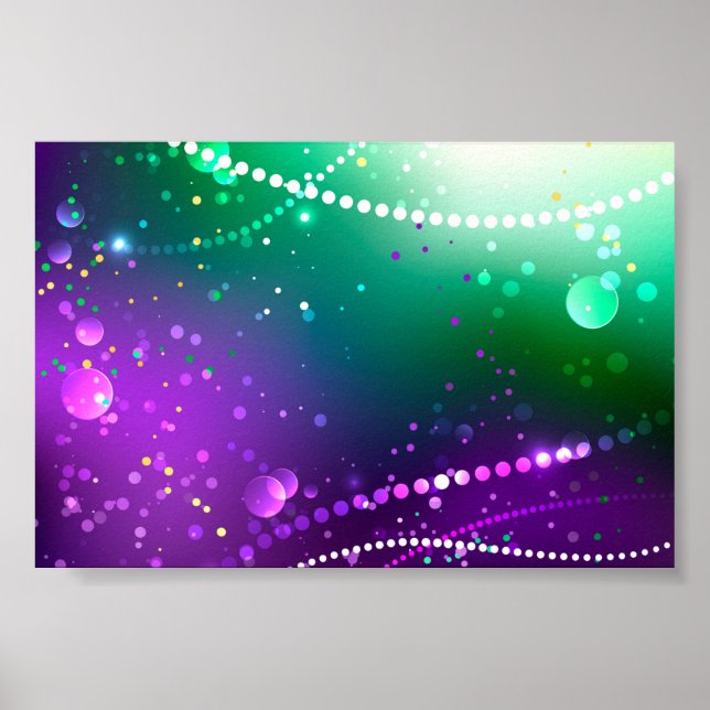 Mardi Gras Festive Lila Background Poster (Framsidan)