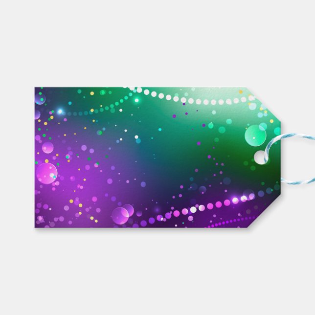 Mardi Gras Festive Lila Background Presentetikett (Framsidan (Horisontell))