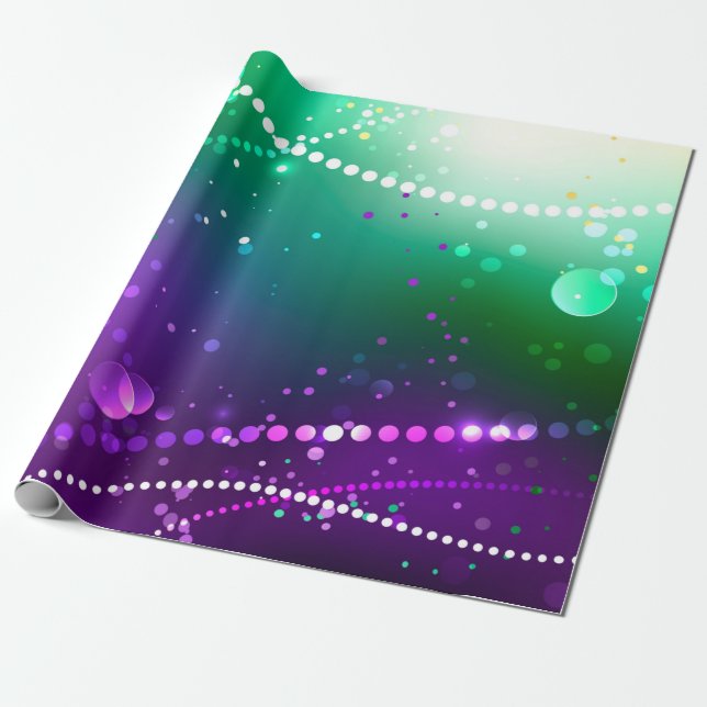 Mardi Gras Festive Lila Background Presentpapper (Utrullad)