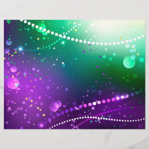 Mardi Gras Festive Lila Background Reklamblad