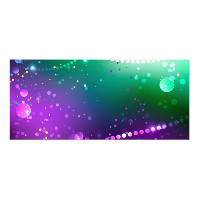 Mardi Gras Festive Lila Background Reklamkort (Framsidan)