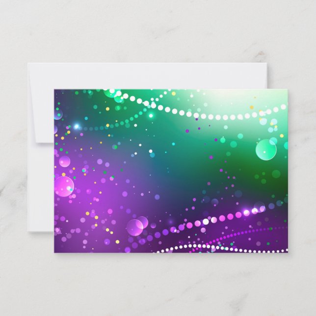 Mardi Gras Festive Lila Background Tack Kort (Framsida)
