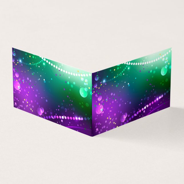 Mardi Gras Festive Lila Background Visitkort (Utsida)
