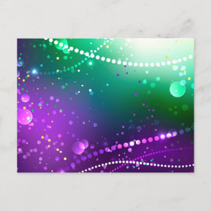Mardi Gras Festive Lila Background Vykort