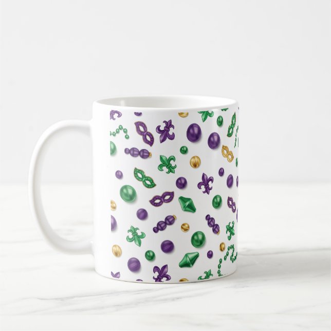 Mardi Gras Festive Pattern Mug Kaffemugg (Vänster)