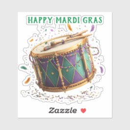 Mardi Gras-festlig trumma Klistermärken