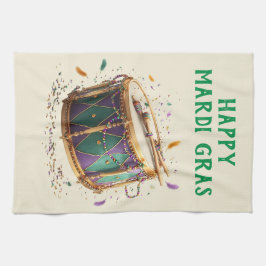 Mardi Gras-festlig trumma Kökshandduk