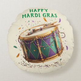 Mardi Gras-festlig trumma Rund Kudde
