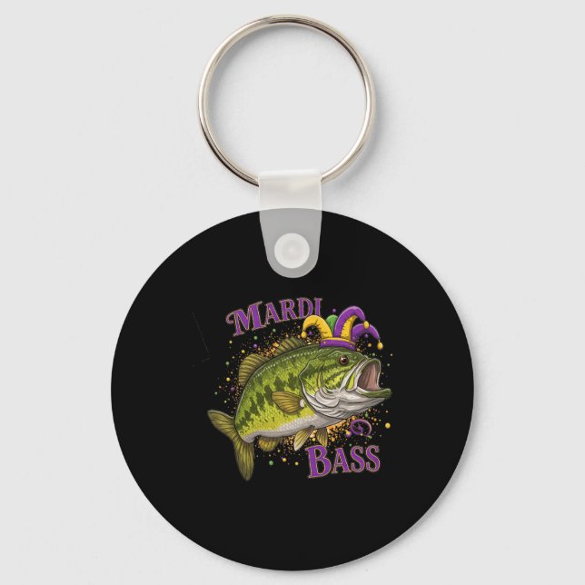 Mardi Gras - Finny Fishing Design Nyckelring (Framsida)