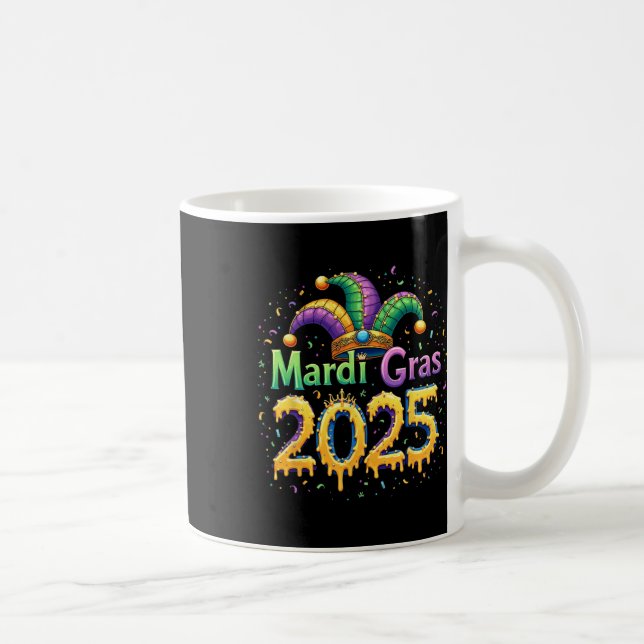 Mardi Gras Firande 2025 Mask Feathers Mardi Gr Kaffemugg (Höger)