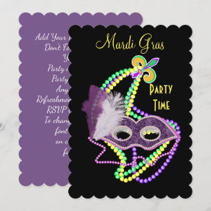 Mardi Gras Firande Finare Mask Party Inbjudningar