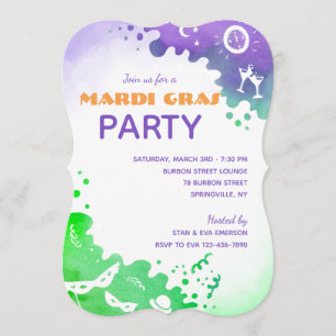 Mardi Gras firande Inbjudningar