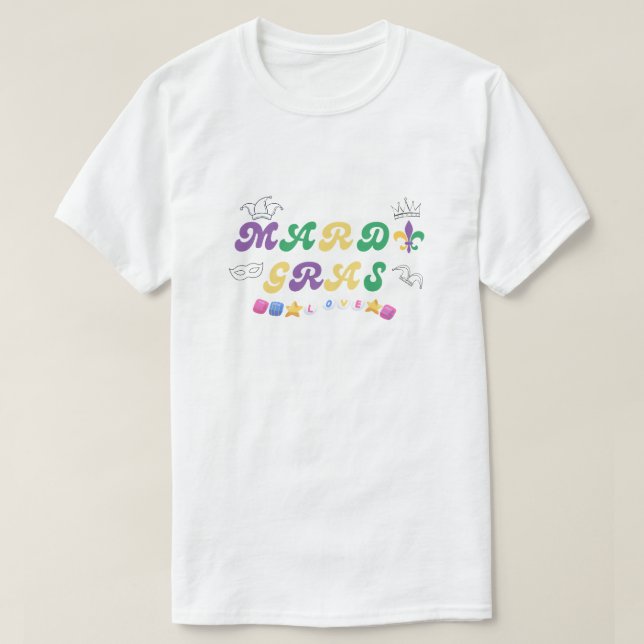 Mardi Gras-firande kärlek T-Shirt (Design framsida)