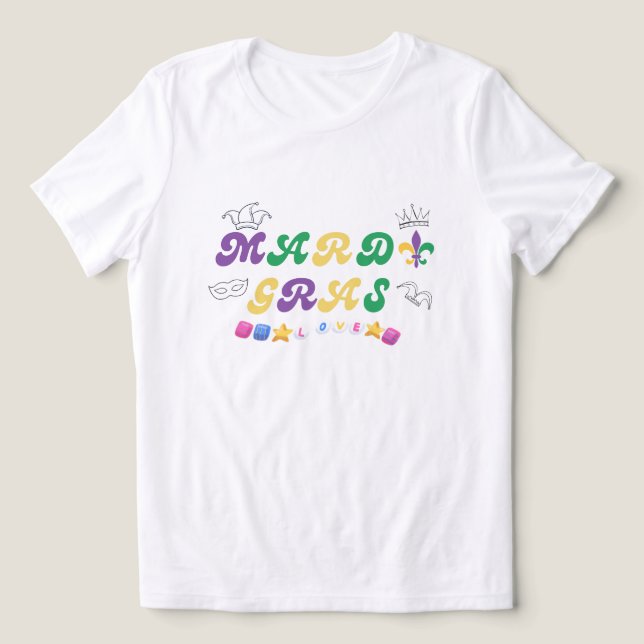 Mardi Gras-firande kärlek T-Shirt  (Design Framsida)
