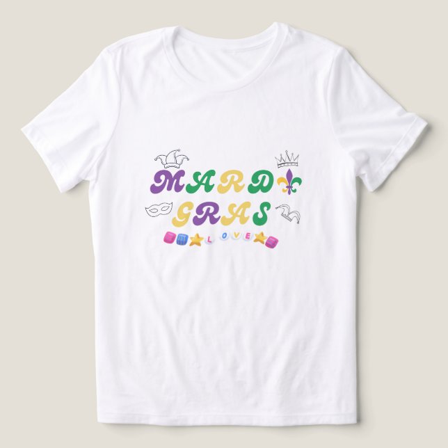 Mardi Gras-firande kärlek  T Shirt (Design Framsida)