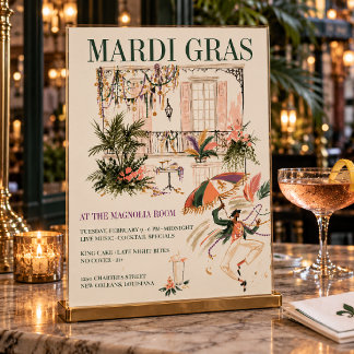 Mardi Gras-firande New Orleans-evenemangsfolder Reklamblad