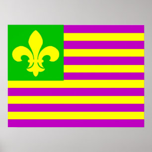 Mardi Gras Flagga Poster