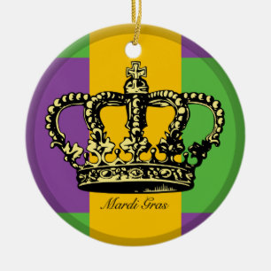 Mardi Gras flaggakrona Julgransprydnad Keramik