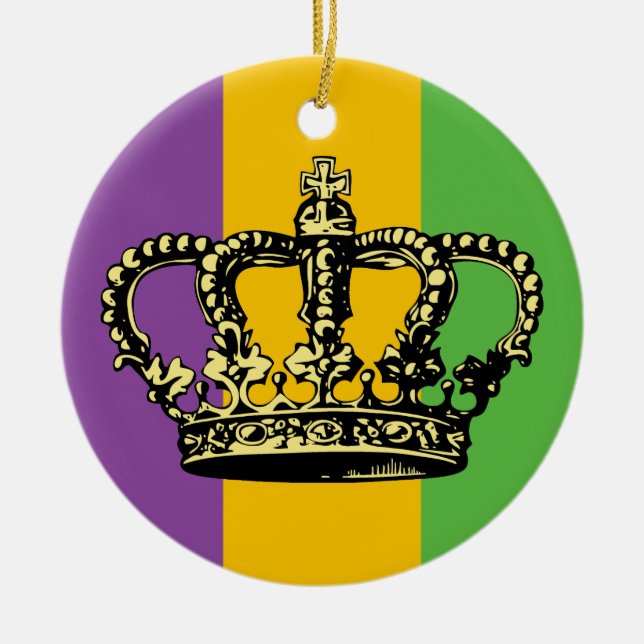 Mardi Gras flaggakrona Julgransprydnad Keramik (Framsidan)