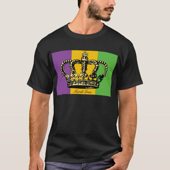Mardi Gras flaggakrona T Shirt (Framsida)
