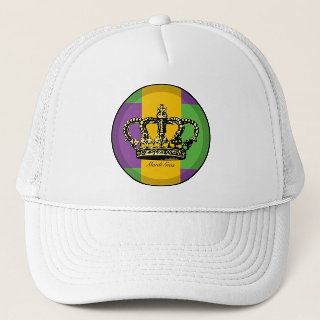 Mardi Gras flaggakrona Truckerkeps (Framsida)