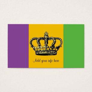 Mardi Gras flaggakrona Visitkort