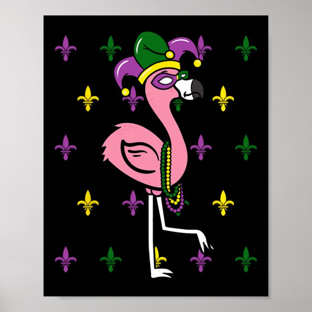 Mardi Gras Flamingo Carnival Parade Costume  Poster (Framsidan)