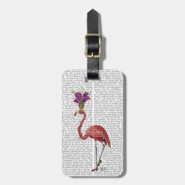 Mardi Gras Flamingo Fullt Bagagebricka (Vertikal Framsida)