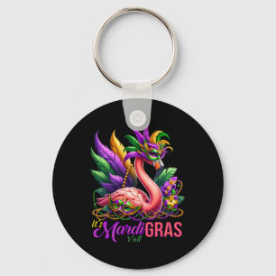 Mardi Gras Flamingo Hawaiian Tropisk Party Män Kvi Nyckelring