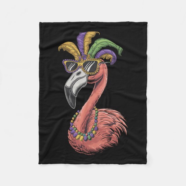 Mardi Gras Flamingo Mardi Gras Yall Costume W Fleecefilt (Framsidan)