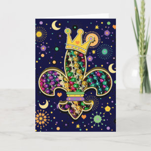 Mardi Gras Fleur Celebrate Kort
