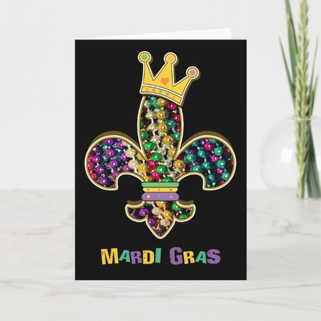 Mardi Gras Fleur Celebrate Kort (Framsida)