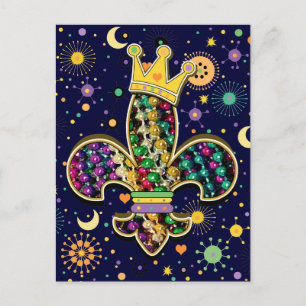 Mardi Gras Fleur Celebrate Vykort
